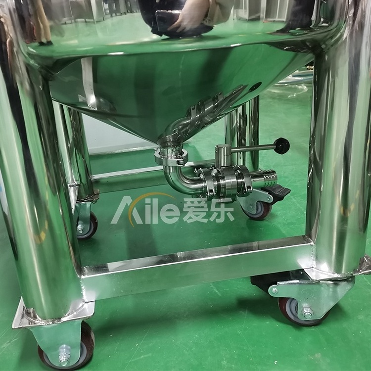 100L movable stainless steel 304/316L storage tank with pneumatic mixer