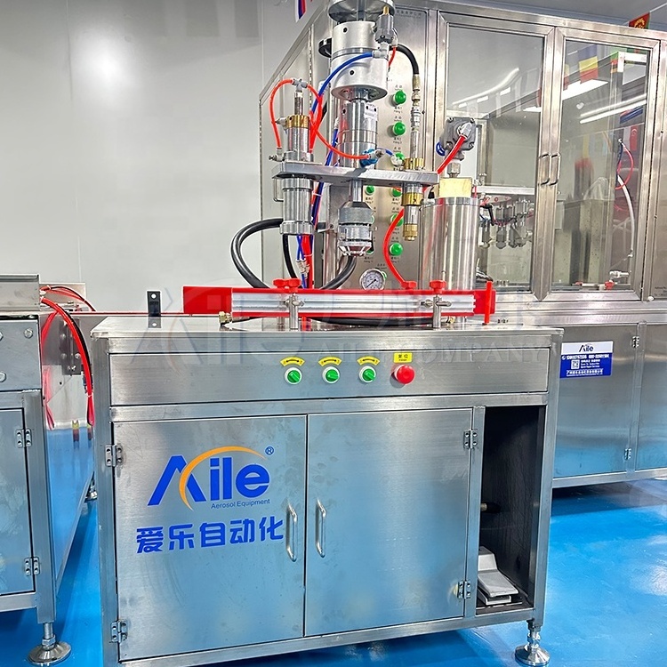 Aile hot sales New design aerosol butane gas aerosol can filling machine gas lighter filler