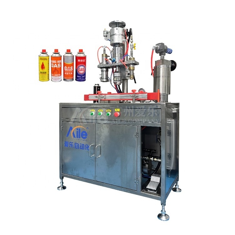 Aile hot sales New design aerosol butane gas aerosol can filling machine gas lighter filler