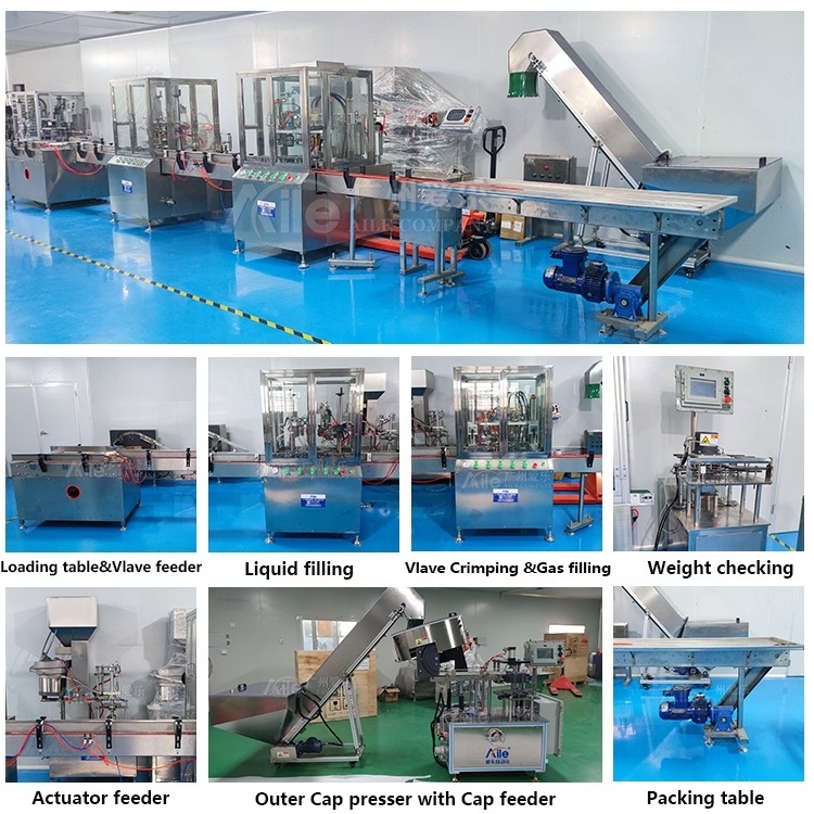 Aerosol butane lpg gas Filling Machine automatic gas lighter Aerosol making production line