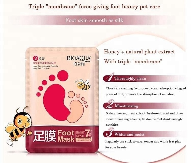 OEM BIOAQUA Moisturizing Socks Exfoliating Baby Foot Peel Mask Soft Foot Peel