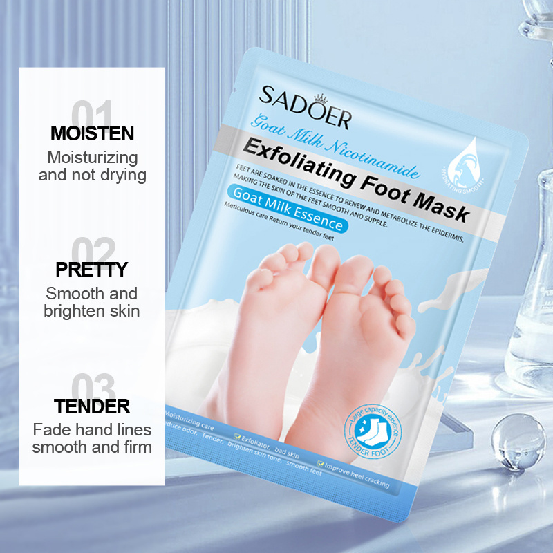 OEM SADOER private label goat milk Skin Care anti chapped Peel Off Moisturizer Peeling Sheet nourishing beauty foot Mask