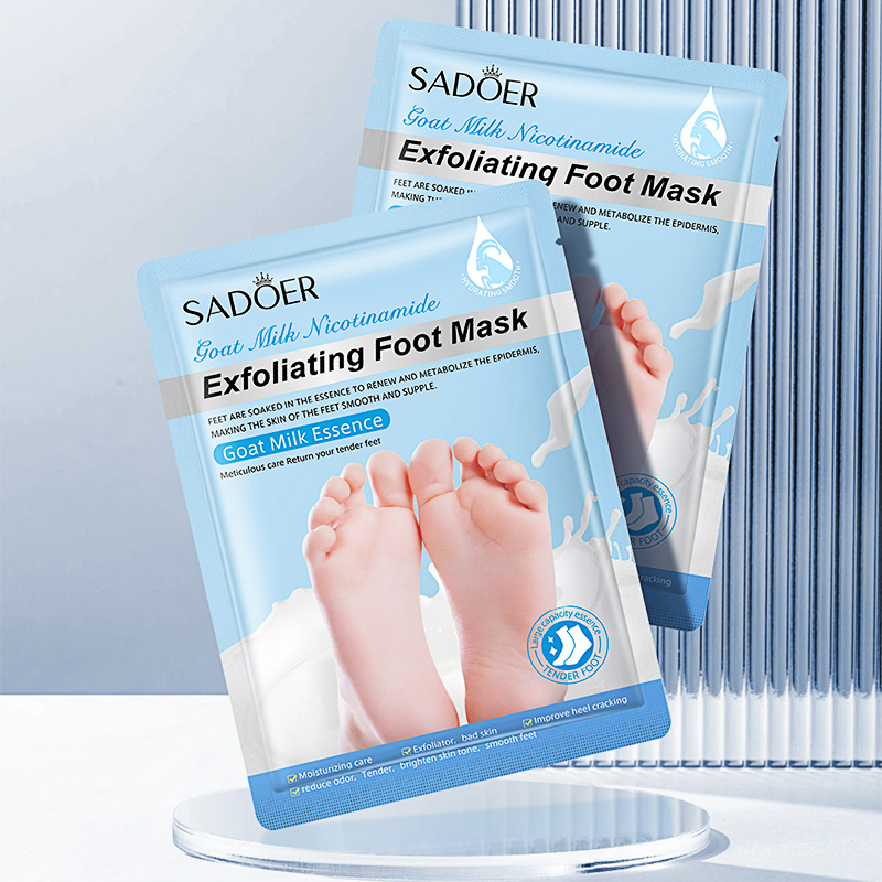 OEM SADOER private label goat milk Skin Care anti chapped Peel Off Moisturizer Peeling Sheet nourishing beauty foot Mask