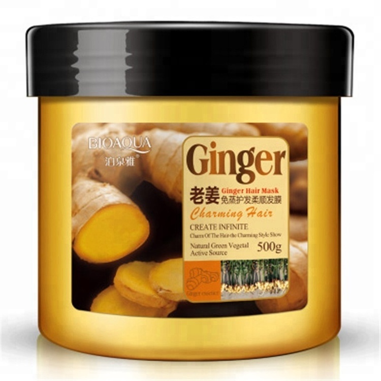 BIOAQUA ginger extract hair care free steaming nutrition hot dyeing smoothing conditioner ginger hair mask