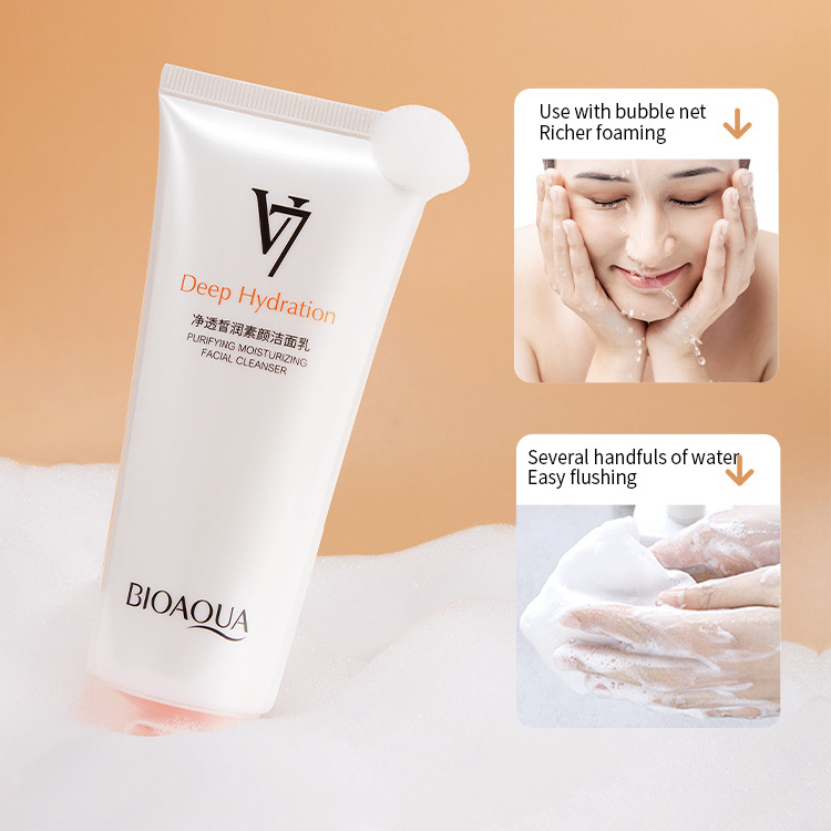 GMP  BIOAQUA V7 whitening cleansing face wash hydrating nourishing skin whitening face cleanser