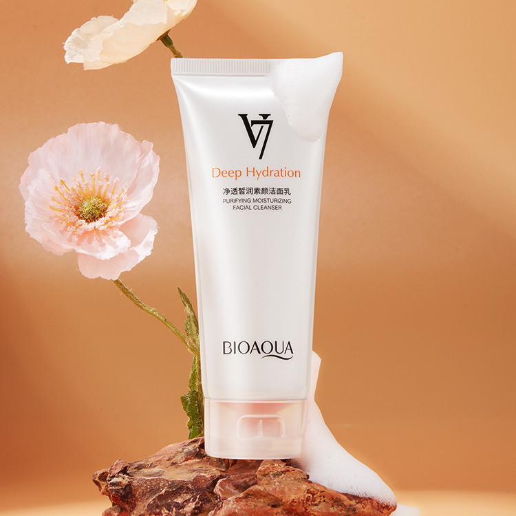 GMP  BIOAQUA V7 whitening cleansing face wash hydrating nourishing skin whitening face cleanser