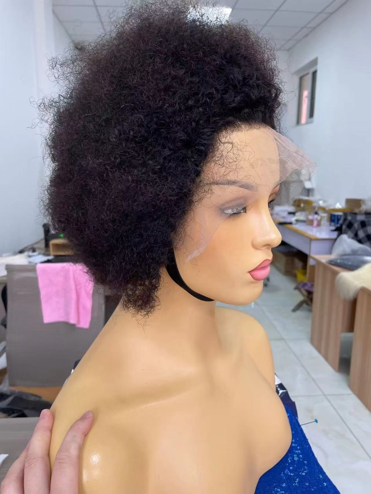 Alia fast shipping cheap afro kinky curly short bob wig human afro kinky curly human hair wigs raw hair mongolian afro kinky