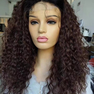 New Product Ombre Brown Real hair wigs Hot selling water wave wigs real human hair Top quality hair wigs brazilian