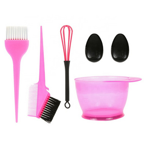 silicone barber hairdressor wholesale kit salon mixing pink hi light coloring set hair dye brush and bowl