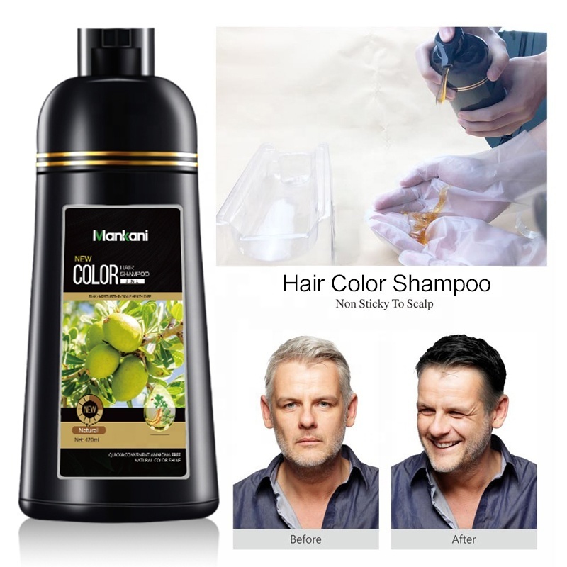 natural no ammonia brown purple oem herbal organic black color washing silver gray hair dye shampoo