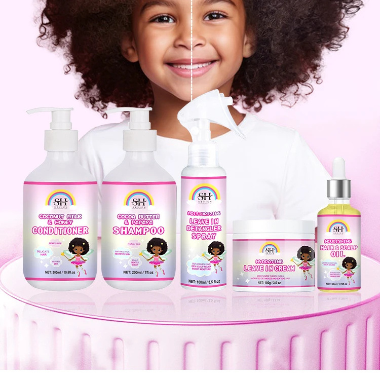 Natural Black Children's Hair Care Set Children's Deep Care Shampoo And Conditioner Restore Moisture And Shine