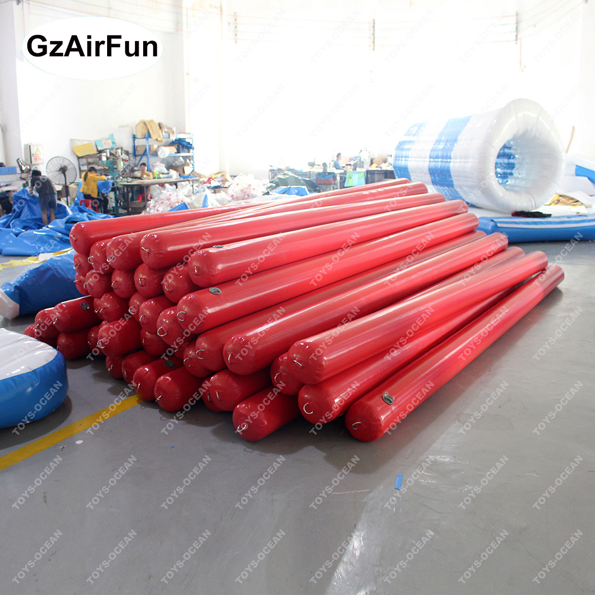 Factory Wholesale Triathlon Water Games Used Floating Long Tube Inflatable Cylinder Training Buoy For Water Park Racing Marks