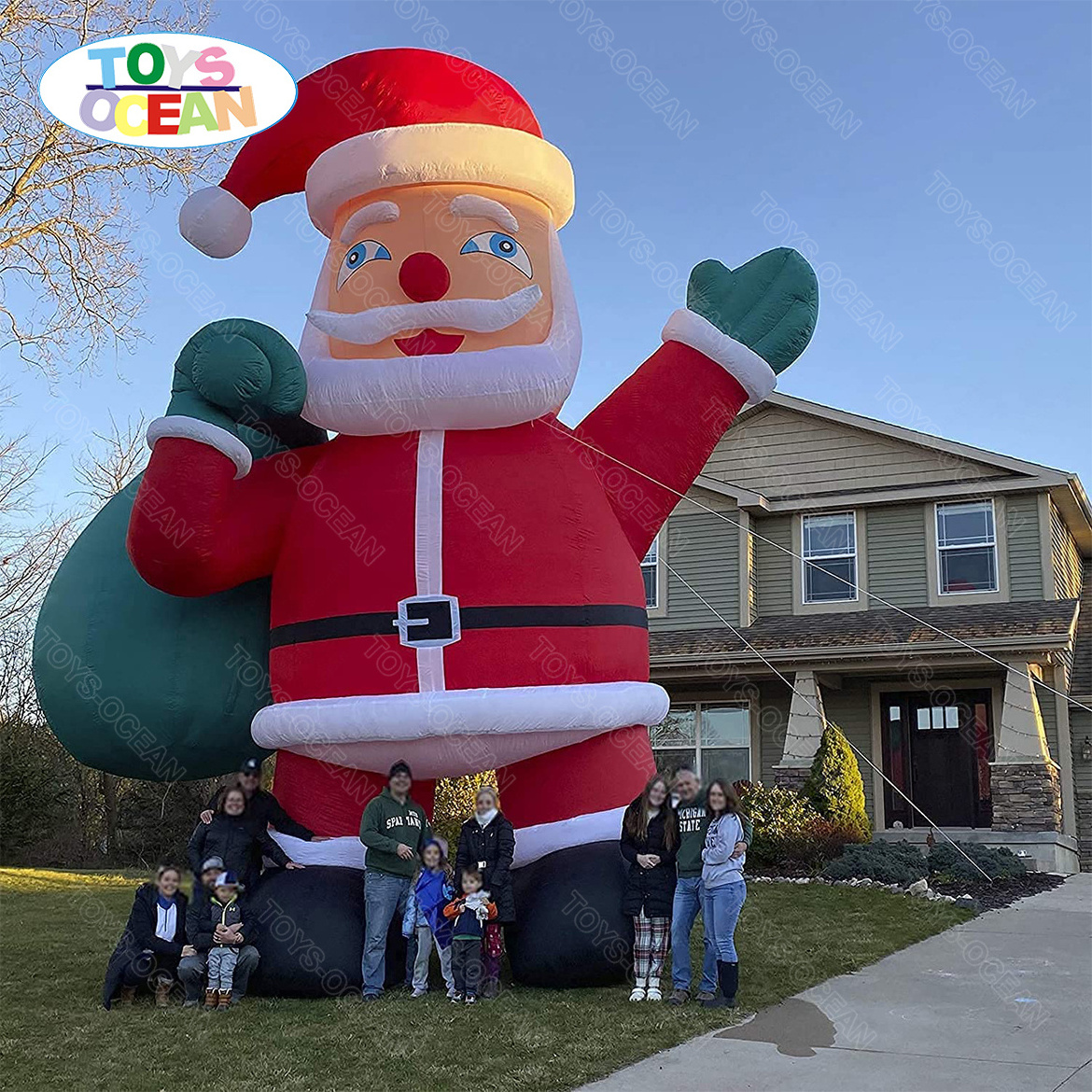 Outdoor large inflatable Santa Claus Christmas advertising decoration