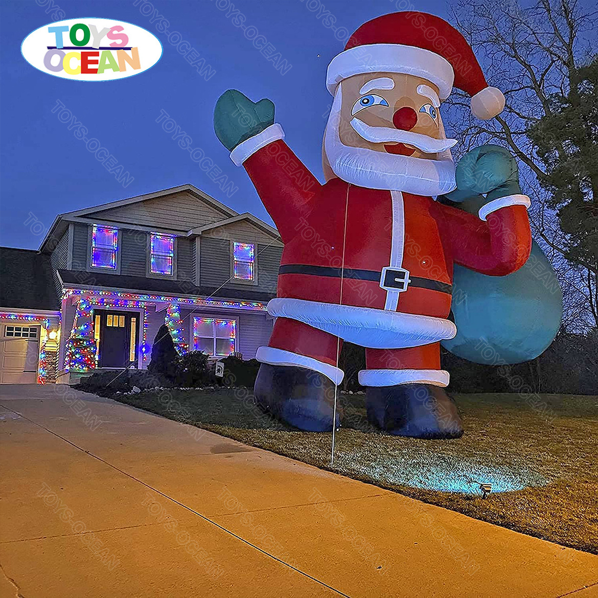 Outdoor large inflatable Santa Claus Christmas advertising decoration