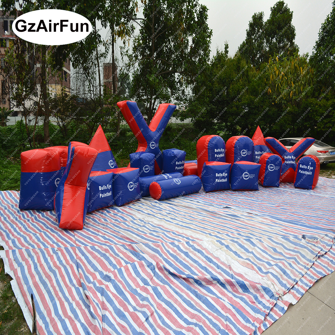 Custom Commercial inflatable paintball course Bunker Paintball Inflatable Paintball Bunkers Arena For sale