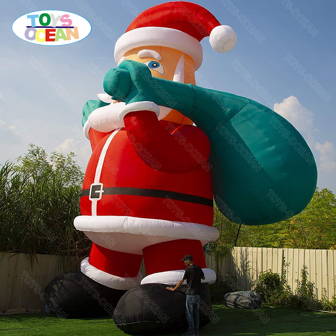 Outdoor large inflatable Santa Claus Christmas advertising decoration