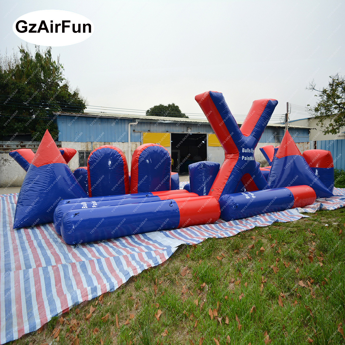 Custom Commercial inflatable paintball course Bunker Paintball Inflatable Paintball Bunkers Arena For sale