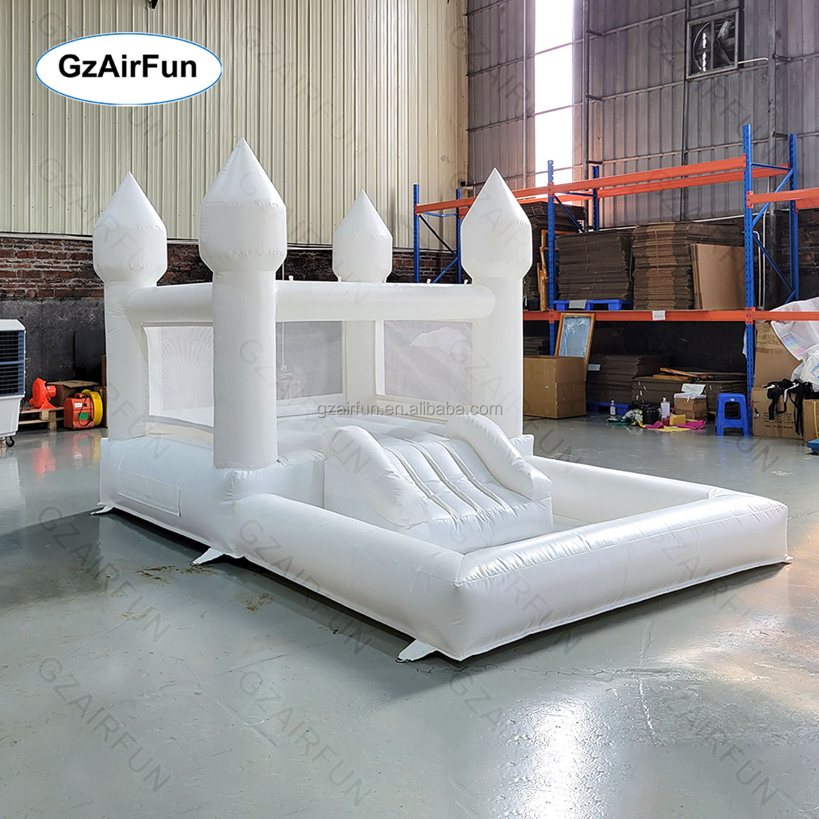 Soft play equipment party must-have style commercial grade pvc inflatable bounce house with ball pit castle slide ball pool