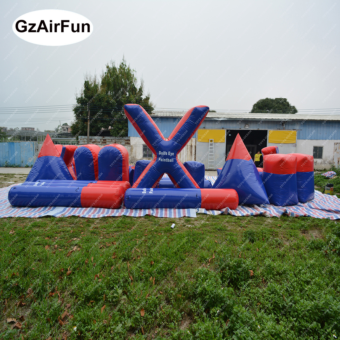 Custom Commercial inflatable paintball course Bunker Paintball Inflatable Paintball Bunkers Arena For sale