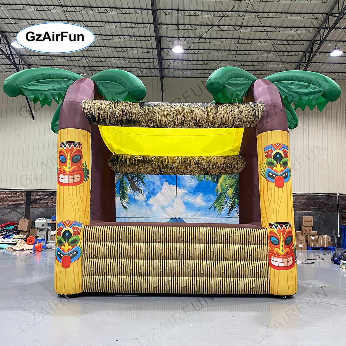 Factory custom commercial Portable Inflatable Tiki Hut Bar Display Bar Inflatable Booth Bar