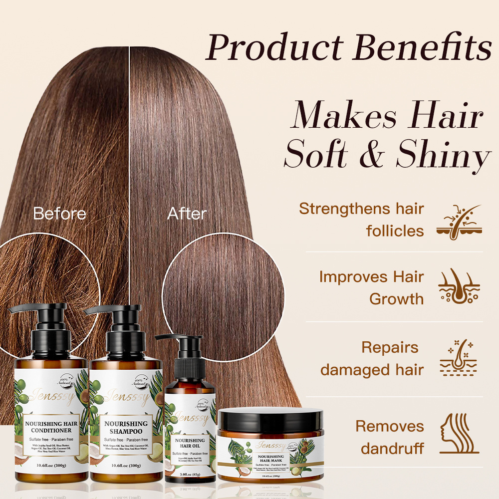 anti-hair loss Repairing private label biotin argan oil custom hair growth oil treatment shampoo 100% natural hair care set