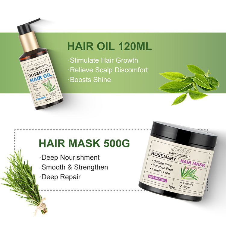 OEM hair cere set for hair growth treatment Argan oil rosemary custom keratin shampoo and conditioner hair growth oil