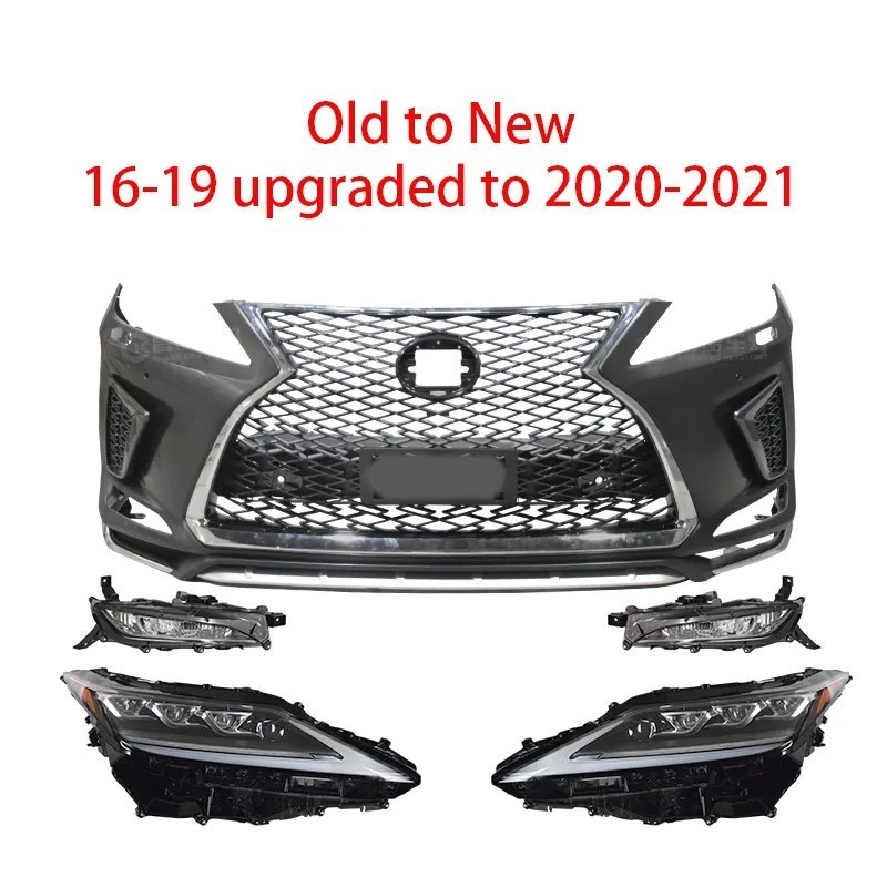 Upgrade Body Kit RX350 Car Bumpers For Lexus Rx 2016-2019 Upgrade 2021 Body Kit Include Grille And 3 Lens Led Headlight