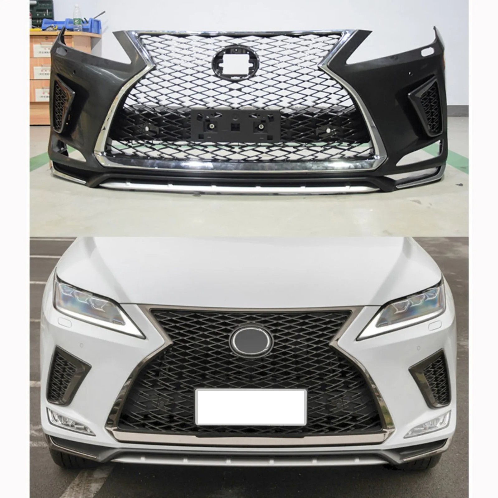 Upgrade Body Kit RX350 Car Bumpers For Lexus Rx 2016-2019 Upgrade 2021 Body Kit Include Grille And 3 Lens Led Headlight