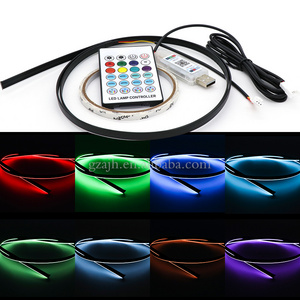 1 PCS RGB Atmosphere LED Strip Light Plug & Play USB Plug Color Changing Acrylic Fiber LED Ambient Light For Car Interior Light