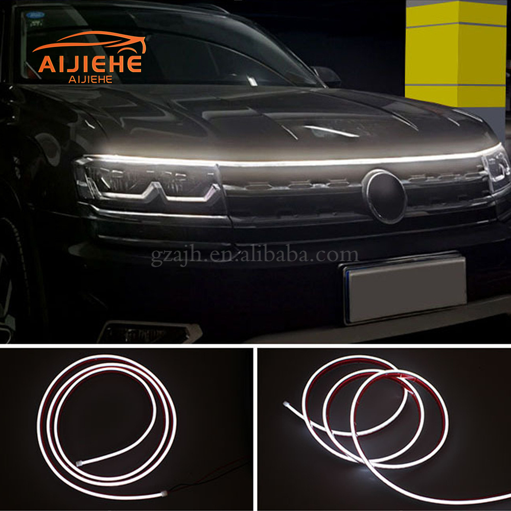 1.2M 1.5M 1.8M Car Hood Flexible Led Strip Light Daytime Running Lights Decoration Backlight Long Auto Atmospere Lamp Universal