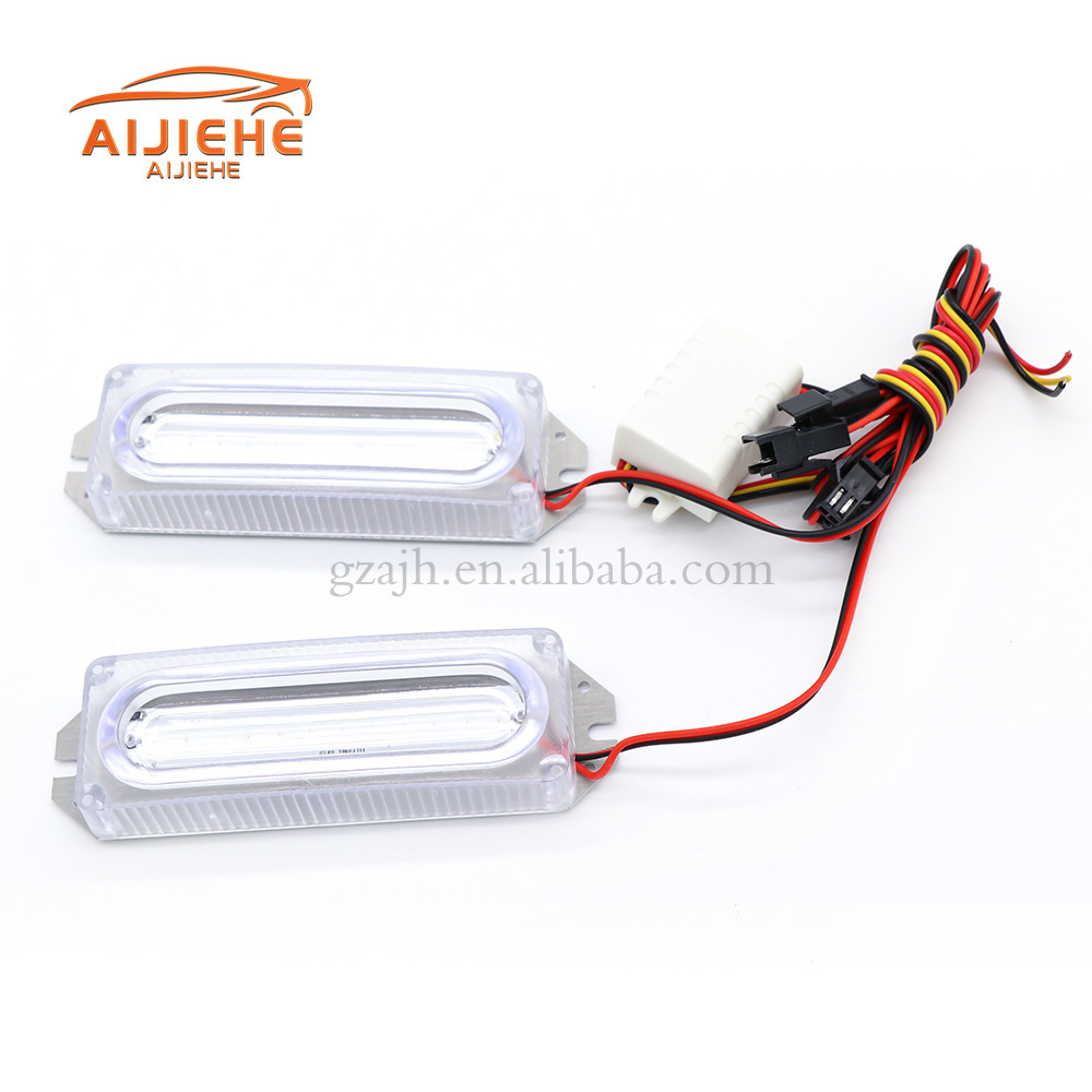 The latest COB control car flashing warning light bar one for two LEDs red light and blue light