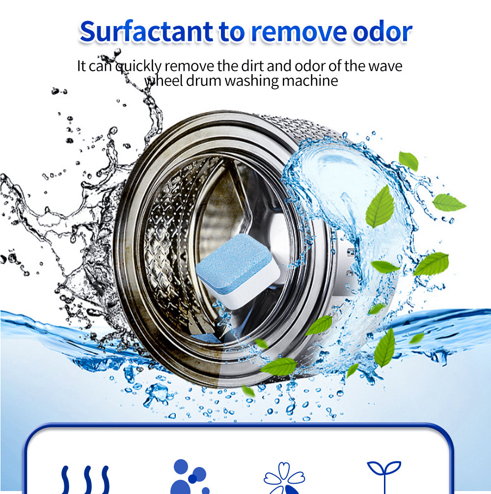 Washing Machine Cleaner Descaler Deep Cleaning Tablets For HE Front Loader & Top Load Washer, Clean Inside Drum