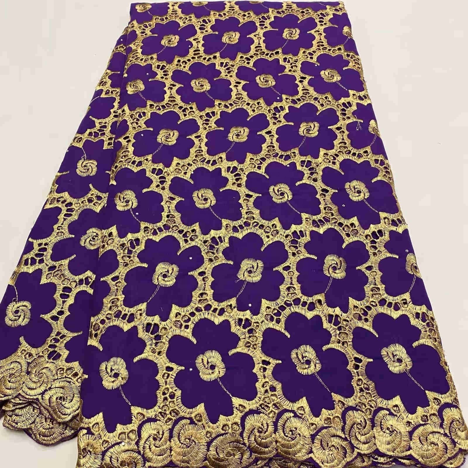 AN3480 African Cotton Lace Fabric 2024 High Quality Swiss Voile Nigerian Cotton Lace For Women Evening Dresses