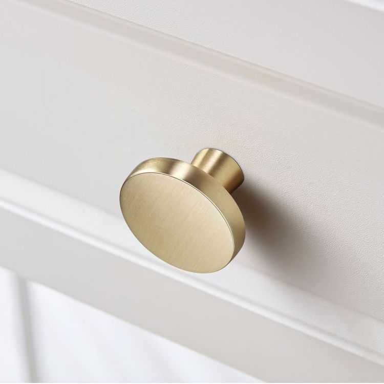 RHETECH Round Shape Drawer Pull Handle Gold Handles For Cabinets Kitchen Cabinet Knobs Gold Brass Drawer Pulls