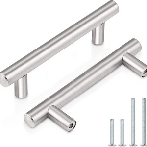 RHETECH Simple Kitchen Cabinet Hardware T-shaped Drawer Pulls Furniture Round Tube Hollow 201 Stainless Steel Cabinet Handles