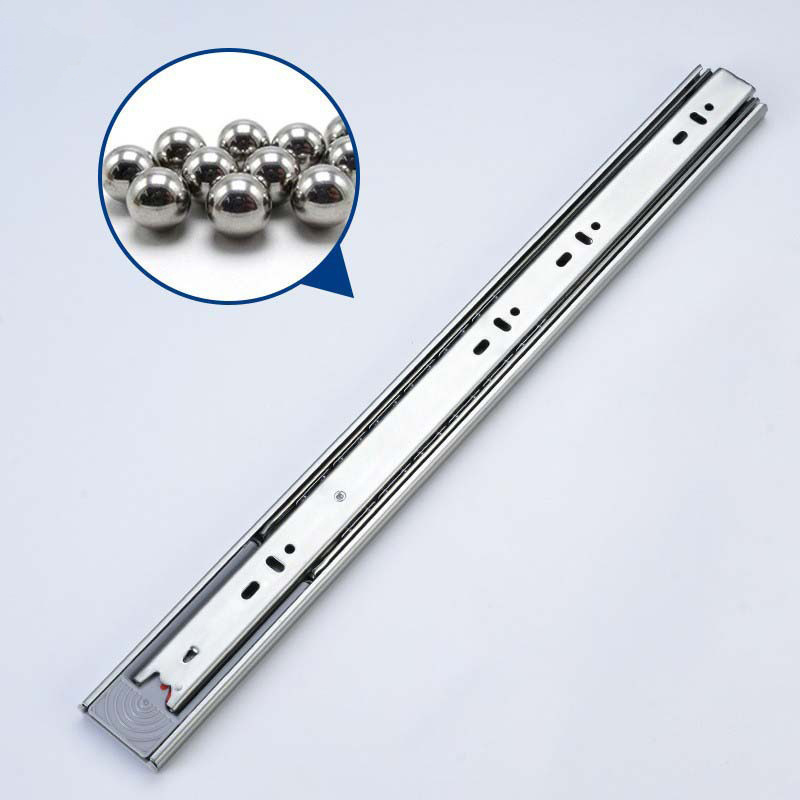 45mm 3 Fold Heavy Duty Ball Bearing Drawer Rails Telescopic Slides for Cabinets Kitchen Sliders Soft Close Drawer Slides