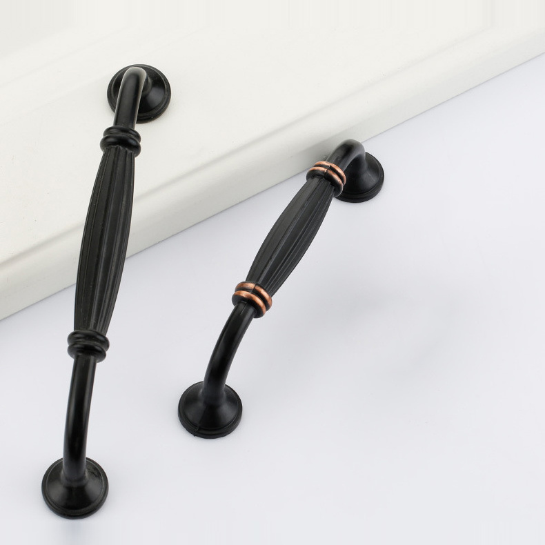 RHETECH Hot Sale Antique Furniture Black Cabinet Pulls Modern Cabinet Handles 3 Inch Finish Oil Rubbed Bronze Black Drawer Pulls