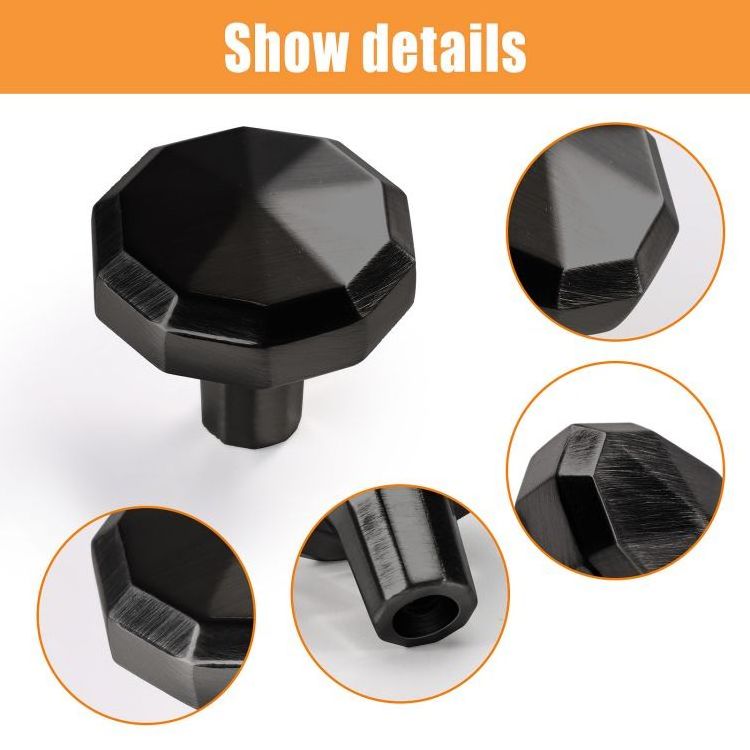 RHETECH Kitchen Handles Matte Black Ten Corners Cabinet Door Handles And Knob Dresser Pulls Cupboard Knobs Handles