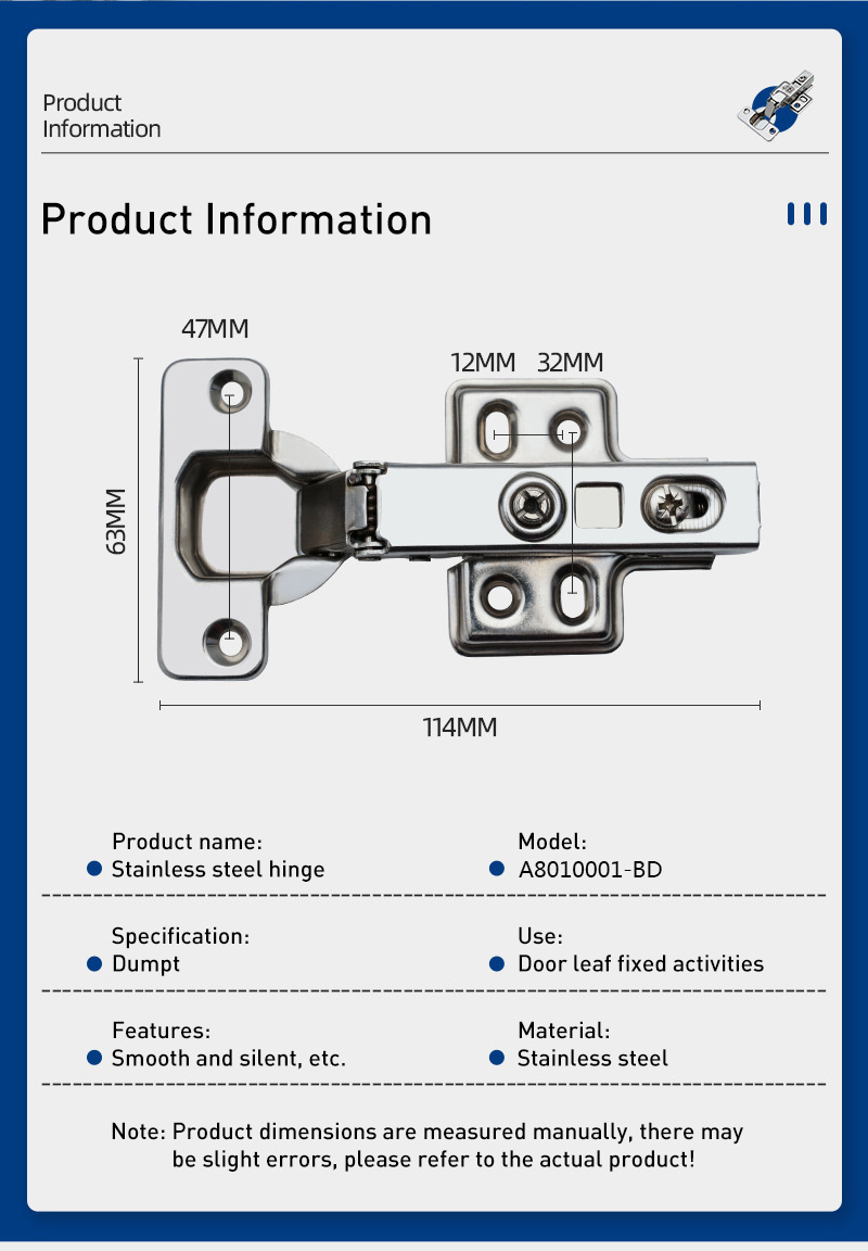 Furniture Hardware Accessories 3d Adjustable 100-110 Degree Cabinet Automatic Hydraulic Hinge