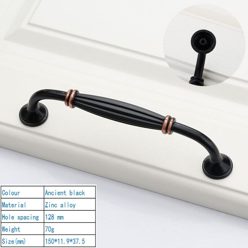 RHETECH Hot Sale Antique Furniture Black Cabinet Pulls Modern Cabinet Handles 3 Inch Finish Oil Rubbed Bronze Black Drawer Pulls