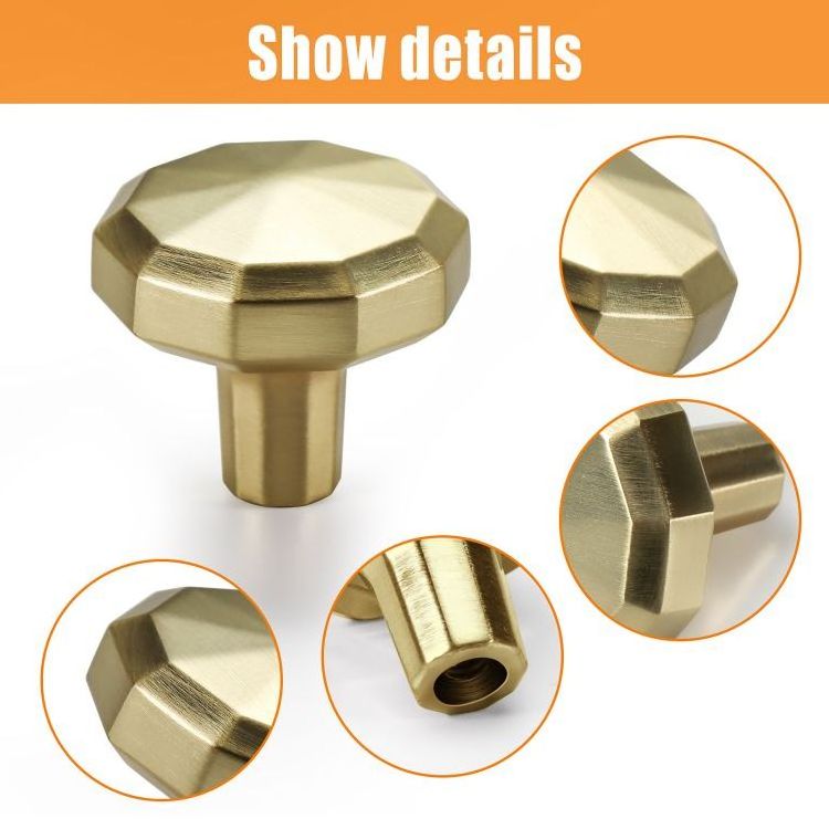 RHETECH Modern Design Brass Handles Kitchen Gold Drawer Knobs Dresser Gold Cabinet Drawer Knob Gold Drawer Knobs