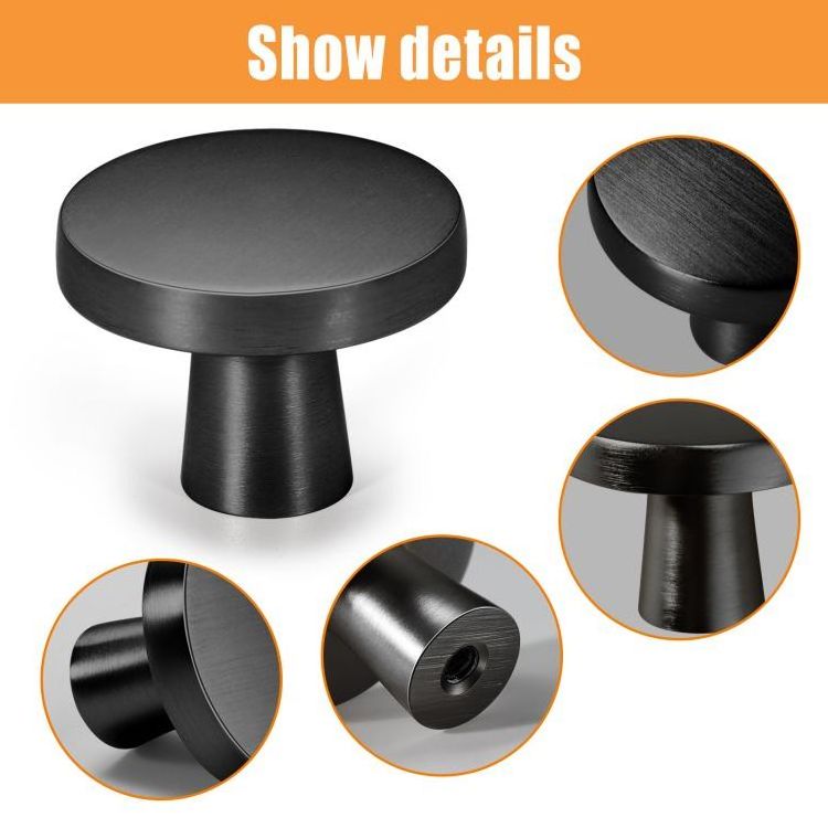 RHETECH French Style Bedroom Furniture Kitchen Cabinet Handles Black Brass Metal Cabinet Drawer Handle Knobs