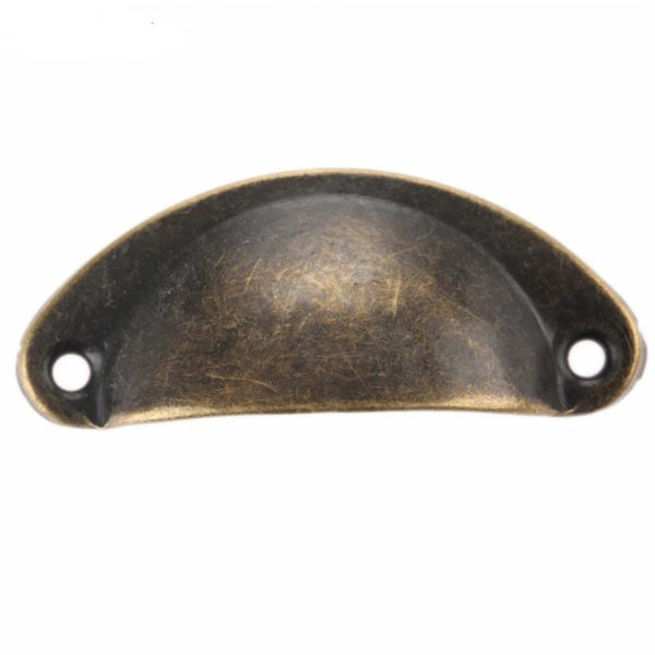 RHETECH Africa Wholesale Half Round Moon Brass Pulls Smooth Handle Semi-Circular Shell Cup Pull Handles Shell Drawer Pulls Knob