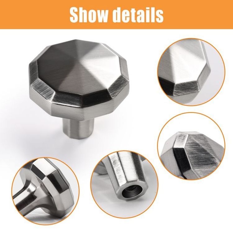 RHETECH Wholesale Brushed Nickel Finished Woodworking Accessories Kitchen Cabinet Handles Drawer Knobs Cupboard Handles