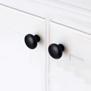 RHETECH Africa Hot Sale Style Black Metal Cabinet Knobs Drawer Pulls Simple Solid Round Shape Black Furniture Handles