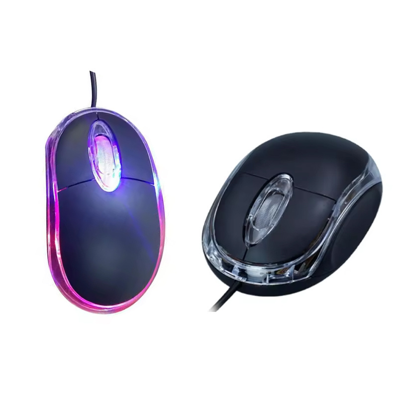 High-quality Office Mini Scroll Wheel Wired Mouse Gamer  Cable Silent USB 3D Optical Mice for PC small Luminous mini Mouse