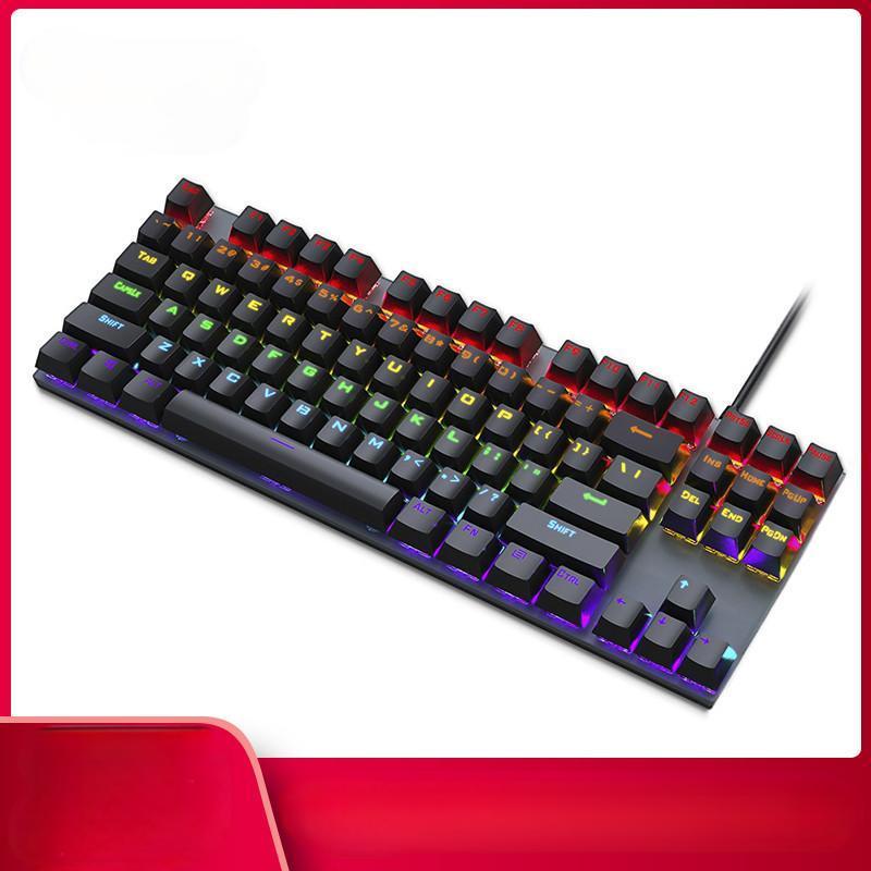 New popular T18 mechanical keyboard with 87 keys RGB glow competitive USB wired gaming keyboard