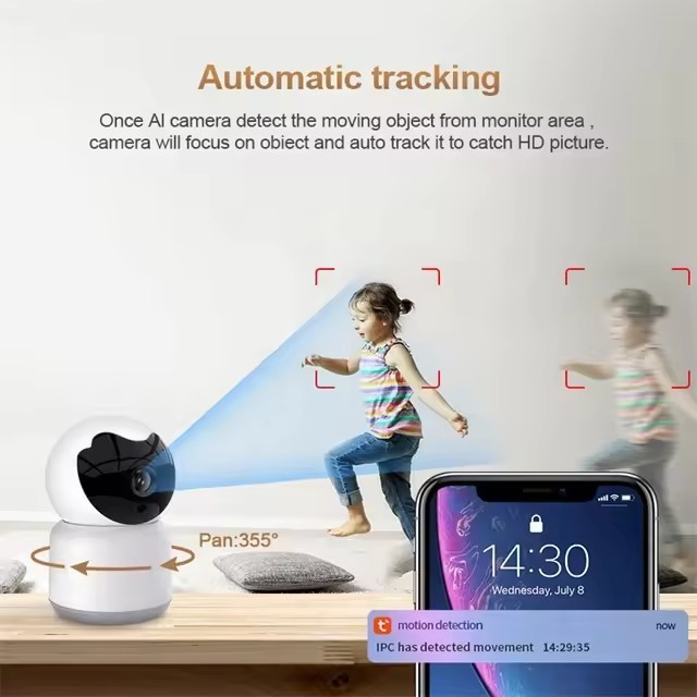 AI Auto Tracking Two-Way Voice Ptz Camara 3mp Full Hd Wi-Fi Network Camera Tuya Smart Mini Indoor Camera