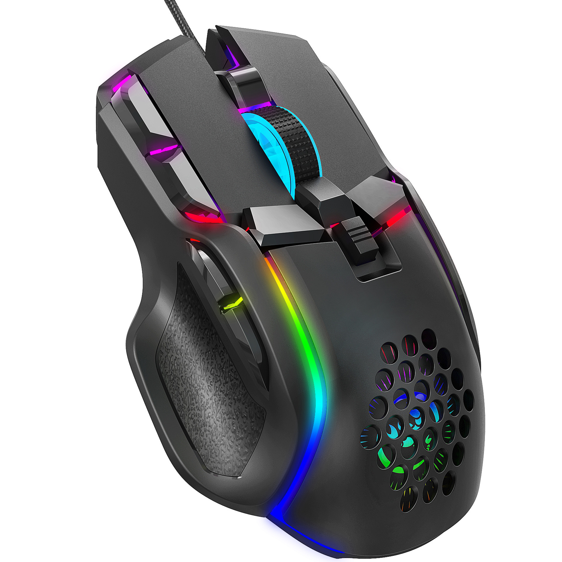 10-Button Wired Gaming Electronic Sports Mouse Macro Programming 13 RGB Light Modes 6-Block 12800DPI Factory in Stock