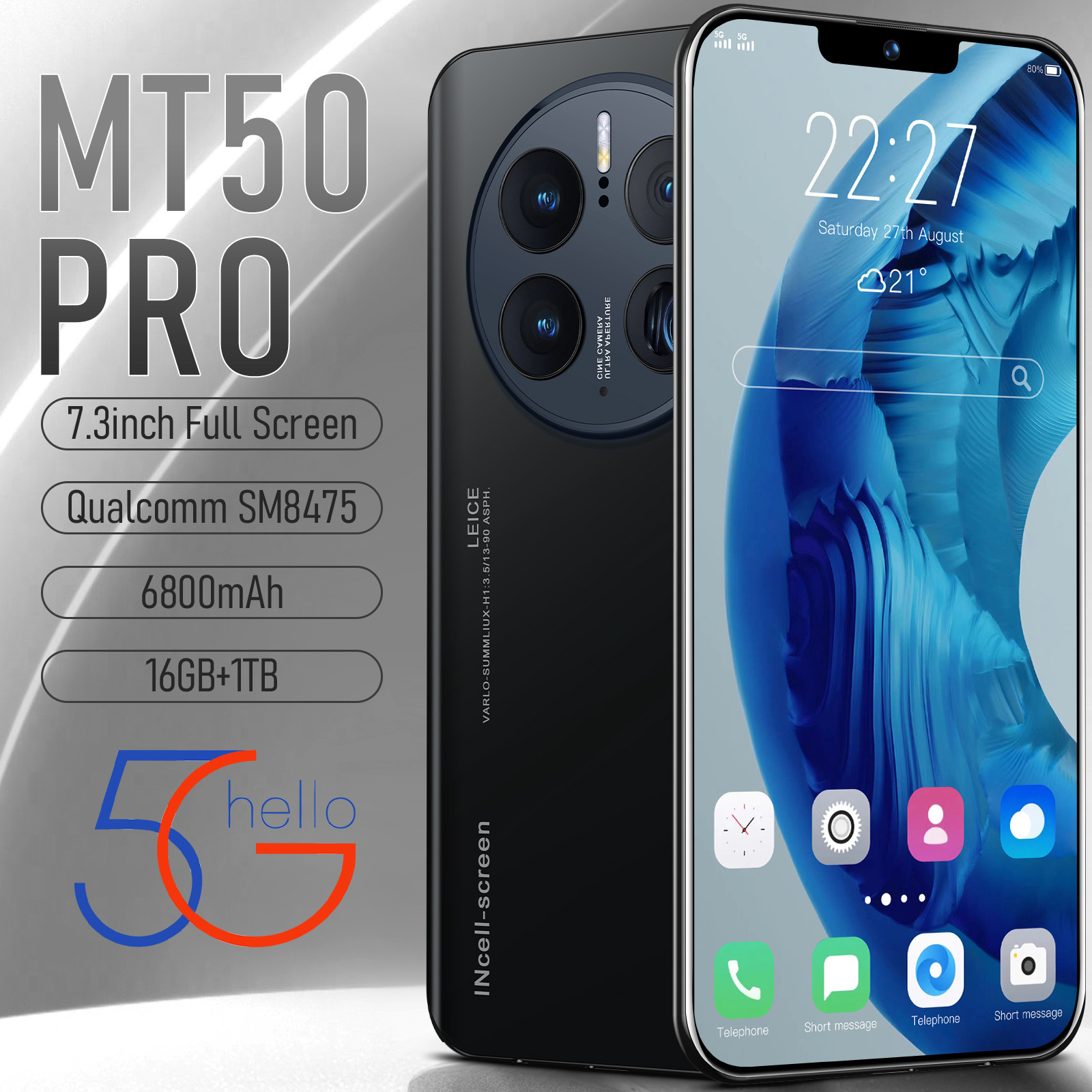 2023 Cross-border new product MA50 Pro Android mobile phone 7.3 inch large screen HD all-in-one machine at low price